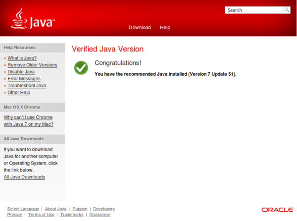 Sprawdzenia aktualności technologii Java